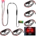 6 Pcs Halloween Glowing LED Eyes for Mask, 24 Inch LED Eyes, Cosplay LED Eyes with Effects Controller (Red)