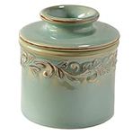 Butter Bell - The Original Butter Bell Crock by L Tremain, a Countertop French Ceramic Butter Dish Keeper for Spreadable Butter, Antique Collection, Sea Spray