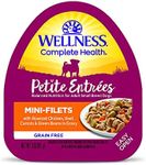 Wellness Petite Entrees Mini Fillets Natural Wet Small Breed Dog Food, Roasted Chicken, Beef, Carrots & Green Beans, 3-Ounce Cup (Pack of 24)