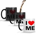 BuyGiri Gift for Self Lovers - I Love Me (Black Colour Changing Printed Magic Coffee Mug, Magic, 320ML)