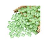 100 Pieces Mosaic Tiles Squares Light Green Crystal Mosaic Tile for Crafts Bulk DIY Picture Frames Handmade Jewelry Coasters Art Material Decoration,1x1cm