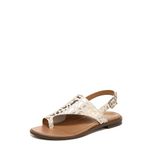 Vionic Women's Citrine Ella Flat Comfort Sandal- Supportive Adjustable Walking Sandals That Includes an Orthotic Insole and Cushioned Outsole for Arch Support, Medium Fit, White Foil Leopard, 6 UK