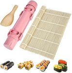 Fidqiog Sushi Making Kit, Sushi Bazooka and Sushi Mat with Sushi Spatula, 2025 New Sushi Maker for Making Sushi Roller, Beginner Sushi Kit for Home Kitchen and Parties (3 Pcs)