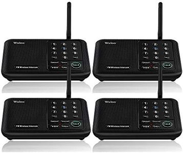 Wuloo Intercoms Wireless for Home 5280 Feet Range 10 Channel 3 Code, Wireless Intercom System for Home House Business Office, Room to Room Intercom, Home Communication System (4 Units Set, Black)