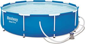 Bestway Steel Pro Frame Pool, Round 305 x 76 cm, Steel Frame Pool Set with Filter Pump, Blue