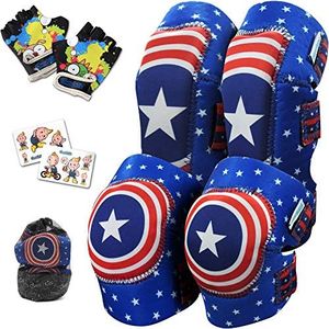 Knee Pads for Kids Knee and Elbow Pads Set I Toddler Knee Pads and Elbow Pads for Kids Age 2 3 4 5 Toddlers Protective Gear Set I Roller-Skating, Skateboard Knee Pads for Children Boy Girl