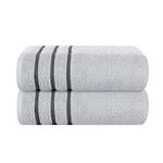 MyOwn Cotton 2 Pack Oversized Bath Towel Set 28x55 inches, Large Bath Towels, Ultra Absorbant Compact Quickdry & Lightweight Towel, Ideal for Gym Travel Camp Pool - Light Grey, 71618