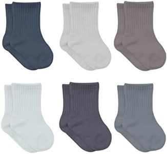 Baby Grip Ankle Socks 6 Pairs | Newborn Infant Toddlers Socks Organic Cotton | Kids Boys Girls Ankle Sock (as1, age, 0_month, 6_months, Anthracite)