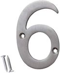 RCH Hardware NO-BR2270-75 Brass House Number, 3 Inch, Brushed Chrome