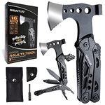 GIRIAITUS Camping Multitool Accessories Gifts for Men Dad 16 in 1 Upgraded Multi Tool Survival Gear with Hammer Pliers Saw Screwdrivers Bottle Opener Whistle & Portable Sheath for Hiking