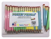 Express Pencils™ Pastel Assortment Golf Pencils with Eraser - Half, Classroom, Pew, Short, Mini, Small, Non Toxic - Hexagon, Sharpened, 2 Pencil, Color - Asst. Pastels, Pkg of 36 Pocket Pencils