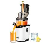 Kuvings Whole Slow Juicer REVO830W Cold Press Masticating Juicer Machine | Extra Wide 88mm & 48mm Food Chutes | Quiet Strong Motor Auto-Cut Fruits & Veggies | Smoothie Sorbet Attachment | White