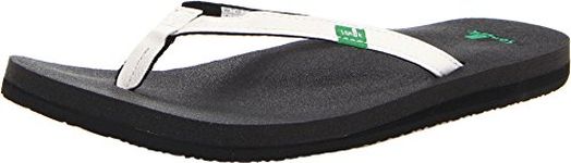 Sanuk Women's Yoga Joy Flip Flop, White, 8 M US