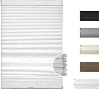 HOTSOON Custom Size Cellular Shades for Windows Cordless Blackout Honeycomb Blinds Noise Reduction Thermal Insulated for HomeWhite.33 W x 64" H