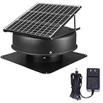 OmniPV Solar Attic Fan, 35 W 14", 1200 CFM Large Air Flow Solar Roof Vent Fan, Low Noise and Weatherproof with 110V Smart Adapter, Ideal for Home, Greenhouse, Garage, Shop, RV, Workshop etc.