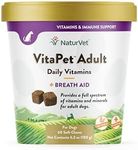 NaturVet VitaPet Adult Daily Vitamins Plus Breath Aid for Adult Dogs, 60 ct Soft Chews , Made in USA