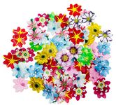 120pcs Edible Flowers Daisy Cake Toppers for Happy Birthday Wedding Edible Wafer Paper Rice Paper 1.6“ Cupcake Topper Decoration Mix 10 Colurs Baby Shower Wedding