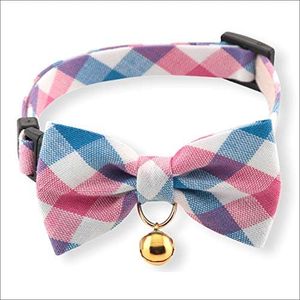 Purrfect Picnic Bow Tie Cat Collar (Blue)