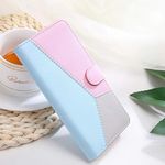 Dkandy Pastel Series for Samsung Galaxy A35 5G Magnetic Wallet Case Flip Cover (Soft Tricolor Sky Blue)