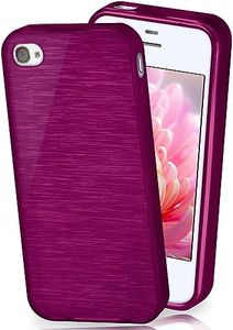 MoEx Coque très Fine en Silicone Compatible avec Apple iPhone 4s / iPhone 4 | Style Aluminium brossé, Lilas