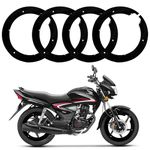 OTO2EYE Bike Wheel Cover for 18 inch Wheel Compatible Honda CB Shine 4Pcs Set ABS PLASTIC Black