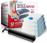 Spacesaver Premium Vacuum Storage Bags (3 x Small, 3 x Medium, 3 x Large, 3 x Jumbo) (80% More Storage Than Leading Brands) Free Hand Pump for Travel! (Variety 12 Pack)