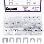 Swpeet 152Pcs Zinc Plated 3/8" 1/2" Universal Body Shim Assortment Kit, Auto Body Alignment Shims Stock for Adjusting Body Parts or Camber