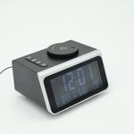 JVD Waltz Premium Digital Alarm Clock | Speaker Wireless Charger, Digital with Bluetooth | Dimmable Light Bedrooms Dual Alarm Snooze Dimmer 12 24H RGB Night Light USB AUX | Black and Sliver