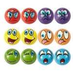 Angry Funny Face Squeeze Stress Balls Fun Stress Relief Toys Therapeutic Educational Balls Bulk 1 Dozen 2.5" Stress Balls (12 Pieces)