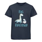 Big Brother Announcement Dinosaur T-Shirt for Boys – Sibling Announcement Shirt, Cotton Tee Navy