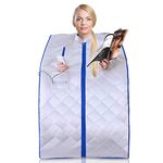 SereneLife Sauna - Portable Infrared Sauna, Home Sauna Tent, Sauna Room, Sauna Bag, One Person Indoor Sauna Box with Heating Foot Pad, Portable Chair and Remote Controller