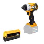 JCB 18V Brushless Impact Driver Bare unit with 13PC impact bit set Cordless Impact Driver