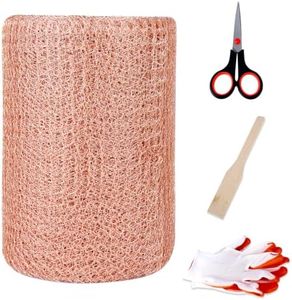 Copper Mesh Rodent Control Roll, 4" x 32 ft, 100% Premium Copper Wool for Sealing Holes, Blocks Mice, Slugs & Snails, with Scissors, Gloves, Shovel