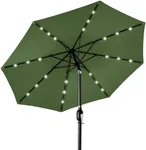 Best Choice Products 10ft Solar Polyester LED Lighted Patio Umbrella w/Tilt Adjustment and UV-Resistant Fabric - Fern