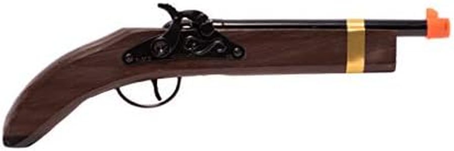 PARRIS CLASSIC QUALITY TOYS EST. 1936 - Kentucky Pistol Replica, Wood & Steel Construction, Single Shot Pull Off Caps, Historical Collector's Item, Real Wood Stock, Full Orange Tip, Pre-1898 Design