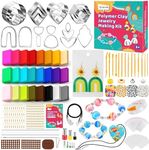 CGBOOM 3 in 1 Polymer Clay Jewelry Making Kits, 527Pcs Craft Kits for Kids Age 6 7 8 9 10 11 12, Earring and Bracelet Making Kit, Gift for Teens and Adults
