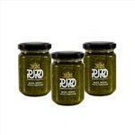 Puro Mediterraneo Traditional Raw Basil Pesto Genovese Sauce, Authentic Italian Taste in a Rich Pasta Sauce with Olive Oil, Basil and Parmesan Cheese (3 x 135g)