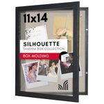 Americanflat Front Opening 11x14 Shadow Box Frame with Door in Engineered Wood - Black Shadow Box Display Case with Shatter Resistant Glass and Hanging Hardware for Wall and Tabletop Display
