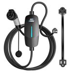 EVDANCE EV Charger Level 1 - Portable J1772 Charger with 25FT Charging Cable, Electric Car Charger for Home, 16A 240V NEMA 6-20 & 12A 110V NEMA 5-15 Plug-in Hybrid Car Charger, IP66 Waterproof