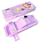 LilyBeauty Pop Up Multifunction Pencil Case for Girls and Boys, Cute Cartoon Pen Box Organizer Stationery, Sharpener, Schedule, Whiteboard, School Supplies, Best Gifts for Kids (Purple)