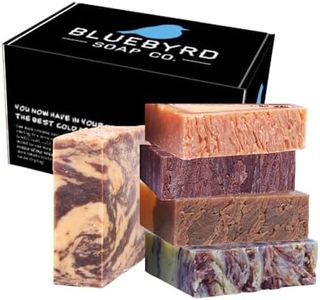 Bluebyrd Gourmet Assorted Handmade Soap Bars for Women & Men | Large, 25 oz Gift Set of 5 Natural Cleansing Bars - Chocolate Orange, Coffee, Mocha, Mint Chocolate | Vegan Soap Gift (Gourmet)