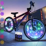 TINANA 2-Tire Pack LED Bike Wheel Lights Ultra Bright Waterproof Bicycle Spoke Lights Cycling Decoration Safety Warning Tire Strip Light for Kids Adults Night Riding (multicolor-2pack)