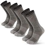 Men's Thermal 80% Merino Wool Hiking Calf Tube Socks, 3 Pack