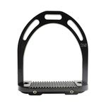 AK Aluminum Light Weight Horse Riding Equestrian Stirrups with Coated Colors (4.75 INCHES, Black)