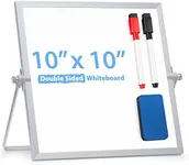 Small WhiteBoard with Stand 10" X 10", ARCOBIS Magnetic Double-Sided Dry Erase White Board Easel for Desk Students Home Office