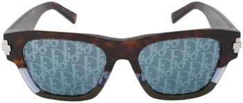 Dior Blue Mirror Logo Square Men's
