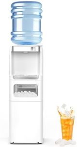 Electactic Water Dispenser with Ice Maker Function, Top Loading Hot and Cold Water Cooler for 5 Gallon Bottle - Includes Child Safety Lock - Water Machine for Home, Office, Garage - White