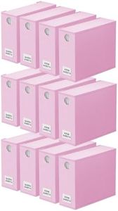 SpaceAid 12 Pack Bed Sheet Organizers and Storage, Foldable Sheet Organizer for Linen Closet, Sheets Set Folder Keeper with Window XL (Queen & King Size) Bedding Container (Pink, 12 Pack)