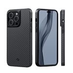 PITAKA iPhone 14 Pro Max Protective Case - Military Grade Shockproof iPhone 14 Pro Max Case Compatible with MagSafe, Aramid Carbon Fibre Crafted [MagEZ Case Pro 3] - Black