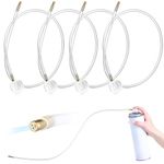 Kittmip 4 Pcs 4.5 mm Spray Tip Nozzle Extension Hose Fit 19.69 Inches/ 50 cm Spray Can Nozzle Fit for Aerosol Cans Spray Supplies (180 Degree)